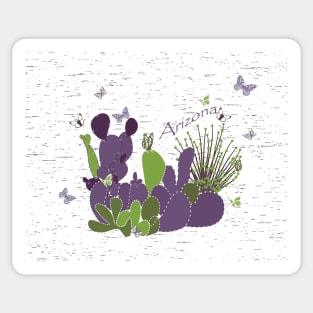 Arizona Cacti and Butterflies Sticker